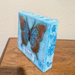 Susan Tolle-Knight Butterfly 6×6 Canvas Original Mixed Media Painting