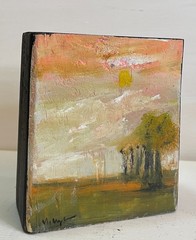 Expressionist Golden Hour Trees Mini Art Block Original Hand-Painted