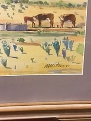 1985 Framed & Signed 23x27in Western Themed Watercolor Painting