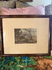 SIGNED Hand Colored Photograph By Wallace Nutting Titled Shadowy Orchard Curves