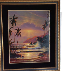 Vintage Christian Riese Lassen painting original on panel signed 1982 RARE