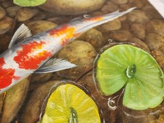 20×36 Beautiful Koi Fish Pond Hand Painted Oil Painting High Quality Canvas