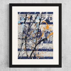 Original Abstract Art Painting Springtime in the Rockies on Antique Sheet Music