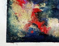 Mixed Media Abstract Painting “4 Wishes” Acrylic Sparkles Glitter 5×5” Fine Art