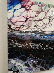 Abstract Acrylic fluid Art Painting 12×12 stretched canvas wood frame wall art