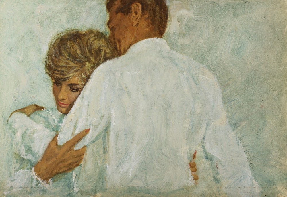 Marshall Dawson Mark Miller Gentle Embrace Original Gouache Signed Art Painting