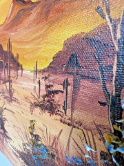Palencia Mexican South West Desert Scene Original Oil Canvas Landscape Painting