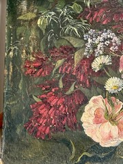 Antique French Oil on Board Painting Floral Bouquet Still Life 1881 Signed