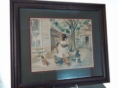 Myrtle Lillian Stedman (1908-2007) 1931 Houston Texas Watercolor of Southern wom