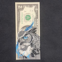 OWL 2 Dollar Bill painting tattoo art Graffiti Art Street Art original birds