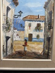 Vtg Mid-Century Med St Oil Painting Signed Wilder18”x15”
