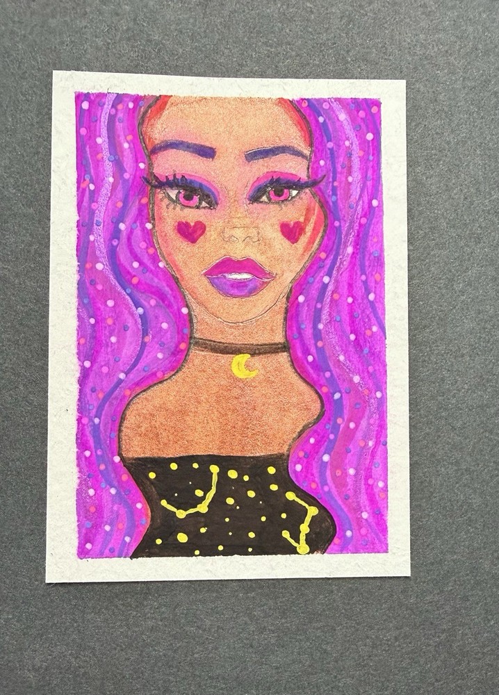 ACEO Original Abstract CELESTIAL SERIES by Veronica Lee/ beks_and _lo
