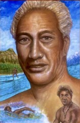 Habitat For Humanity Maui Lahaina of Painting Duke Kahanamoku Painting 100% Koa