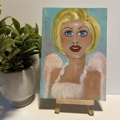 Original Acrylic Painting on Flat Canvas Panel 5×7 OOAK Be A Angel