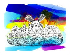 TOM EVERHART – FLOATING WITH MY HOMIES – SERI-GICLEE ON DECKLED PAPER – LE – NEW