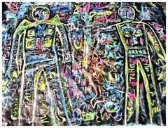 NEW ABSTRACT ART ON CANVAS Original Acrylic Painting BRIGHT SIGNED 72×62