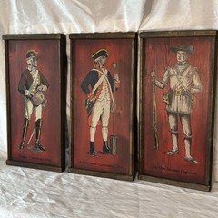 Vintage Yorkcraft Revolutionary Paintings, Set Of 3 , 9 X 19 , Rare Find