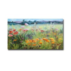 Poppy Field by Barbara Cleary Gallery-Wrapped Canvas Giclee Art (12 in x 24 in)
