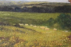 ACROSS HEATHLAND TO HILLS BEYOND ANTIQUE OIL PAINTING BRITISH SCHOOL c1880/1900