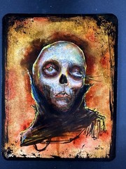 N.C. Winters Original Painting Mixed Media Portrait Gothic Horror Vampire 30days