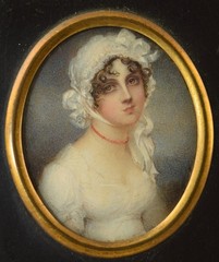 Fine English Regency Portrait Miniature of Lady~Attributed Anne Mee c1805-1820