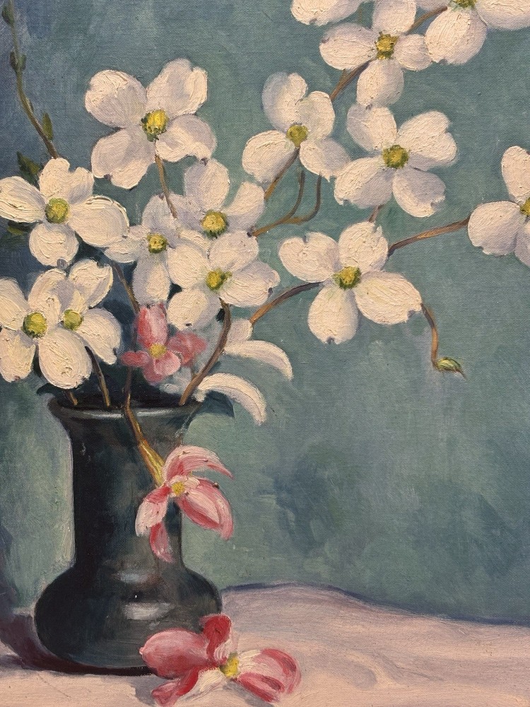 Beautiful Vintage Original Signed Framed Flower & Vase Painting, Art Decor Gifts