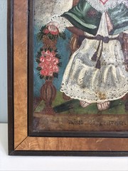 19th Century Retablo Antique Mexican Oil on Tin Painting Holy Child of Atocha