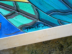 Tony Krysinsky – Folk Art Engraved Wood Painting “THE LUV SHACK” 2007