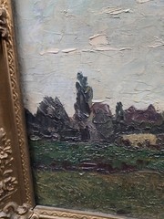 Antique painting. Artist Ernst Gentzel Germany .Impressionism: A Double Painting