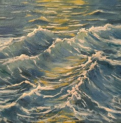 IMPASTO TEXTURED Original Art OIL CANVA Painted Landscape Impressionism Seascape
