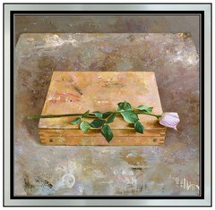 Raul Mateo Original Oil Painting On Board Floral Still Life Signed Framed Art