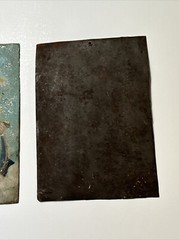 ANTIQUE PAINTING RELIGIOUS ICON Retablo 19TH CENTURY PORTRAIT MADONNA METAL TIN