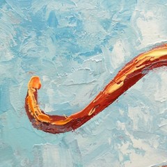 Art Octopus Painting Oil Canvas Wall Sea Ocean Oils Decor Original oil Bathroom