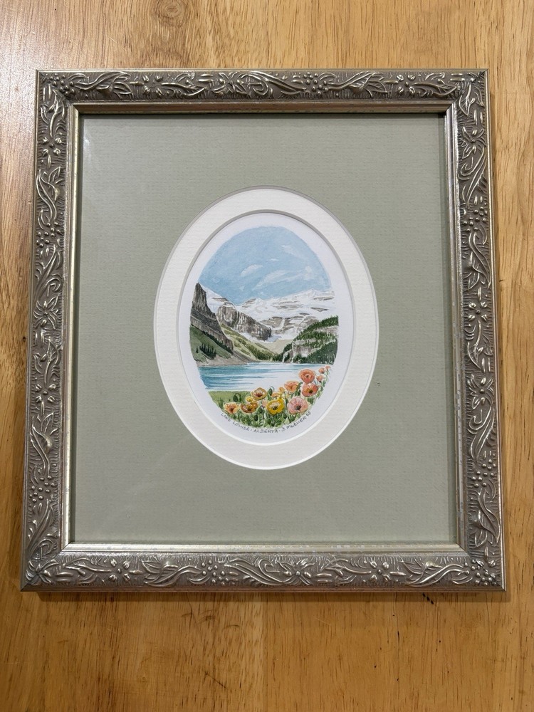 Brigitte Mueller Miniatures Painting Lake Louise Alberta 1998 8.25×9.25