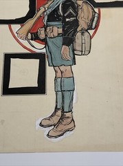Antique Painting ILLUSTRATION UNIFORM JOSEPH KRAEMER LISTED FAMOUS 20 INCHES