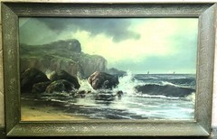 William Henry Chandler(1854-1928)Pastel Painting, Seascape
