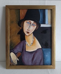 Jeanne Hebuterne Modigliani reproduction handmade oil painting 11.8×15.7 in