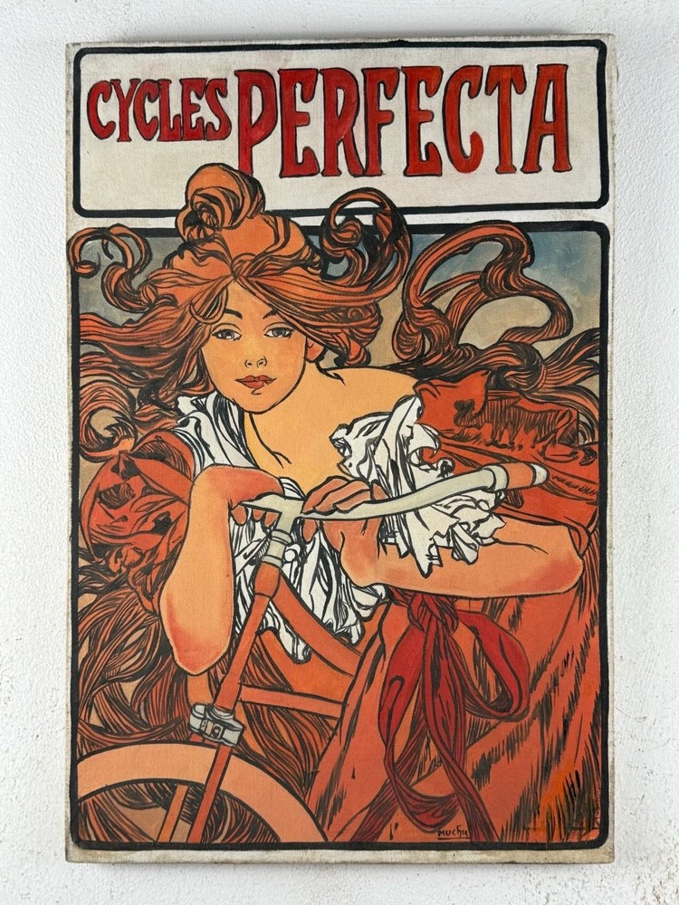Alfons Mucha (Handmade) Oil On Canvas Painting signed and stamped