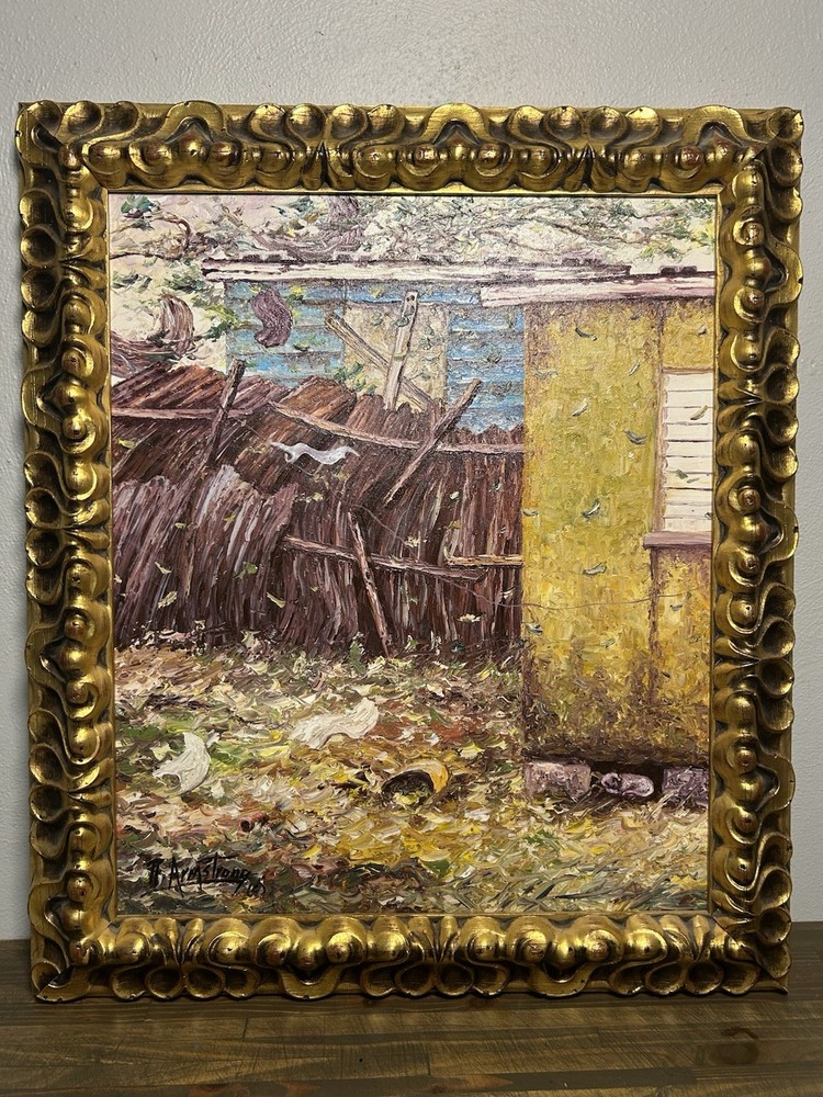 “Shelter” Original Painting By Robert Armstrong In Gilded Frame 20×24