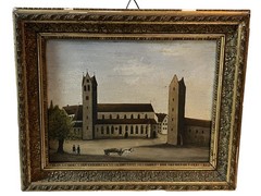 Painting view of the city church before the restoration Ravensburg probably 1840!
