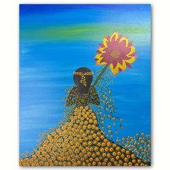 Floral Farewell “ A Womens Garden of Dreams“ 24x20x3/4 in. Hand painted canvas