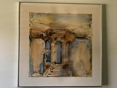 L. BIRO – MID CENTURY MODERNIST LARGE ACRYLIC ABSTRACT – Signed 