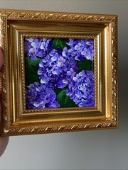 Hydrangea ,abstract Flower,Original Acrylic Painting On Canvas Panel,4/4 Framed