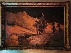 Russian Artist Ivan Nicoletzky Snowy Painting Red Sunset Mountains in the Snow