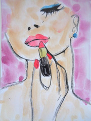 ACEO Women In Fashion – BEUTIFUL GLAMOUR GIRL Painting ART
