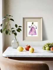 Purple Bouquet Contemporary Expressionist Original Watercolor Painting 5×7