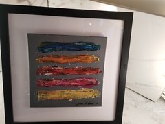 Framed 13 Inch Original Signed Modern Abstract Acrylic Oil Painting New w/ COA