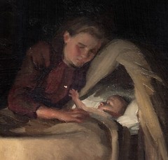1911 Edwardian Mother & Baby Interior Portrait WILLIAM CHARLES PENN (1877-1968)