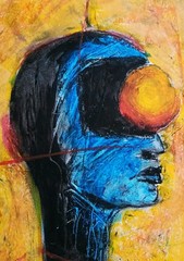 Portrait – Abstract Modern Art – Oil Chalk A4 Paper – Modern Art