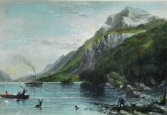 W.H. Bartlett 1840 Colored Still Engraving “Black Mountain” 5” x (BI#MK/200412)